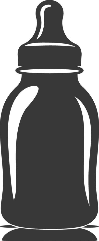 silhouette baby bottle full black color only vector