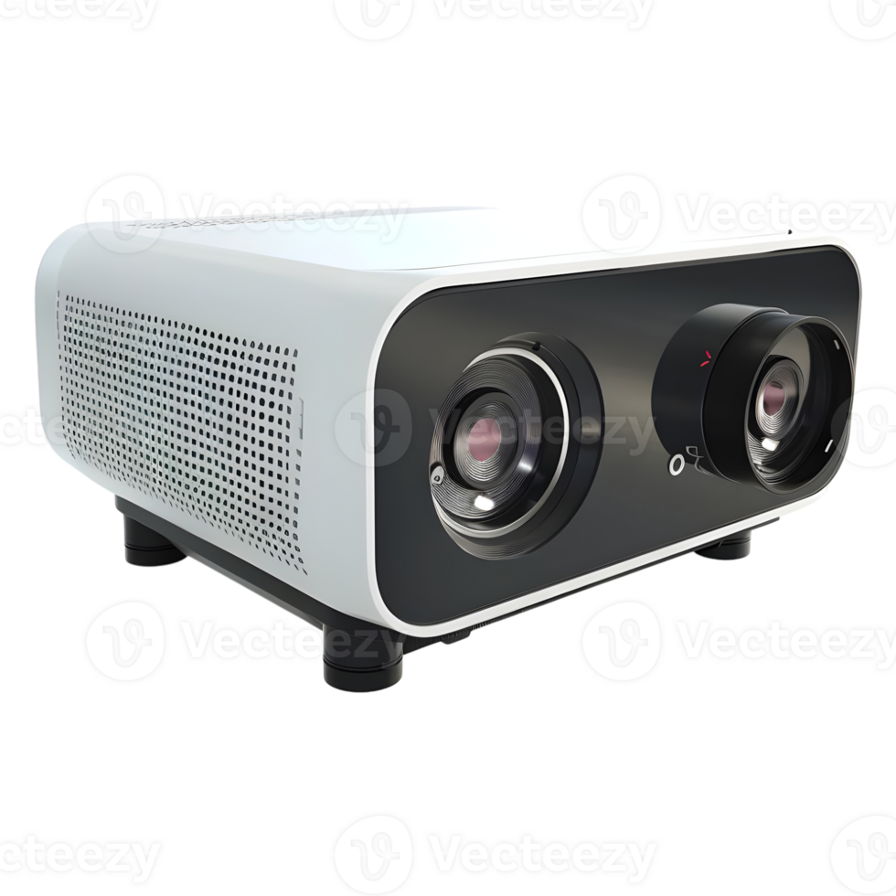 3D Rendering of a File Projector on Transparent Background png
