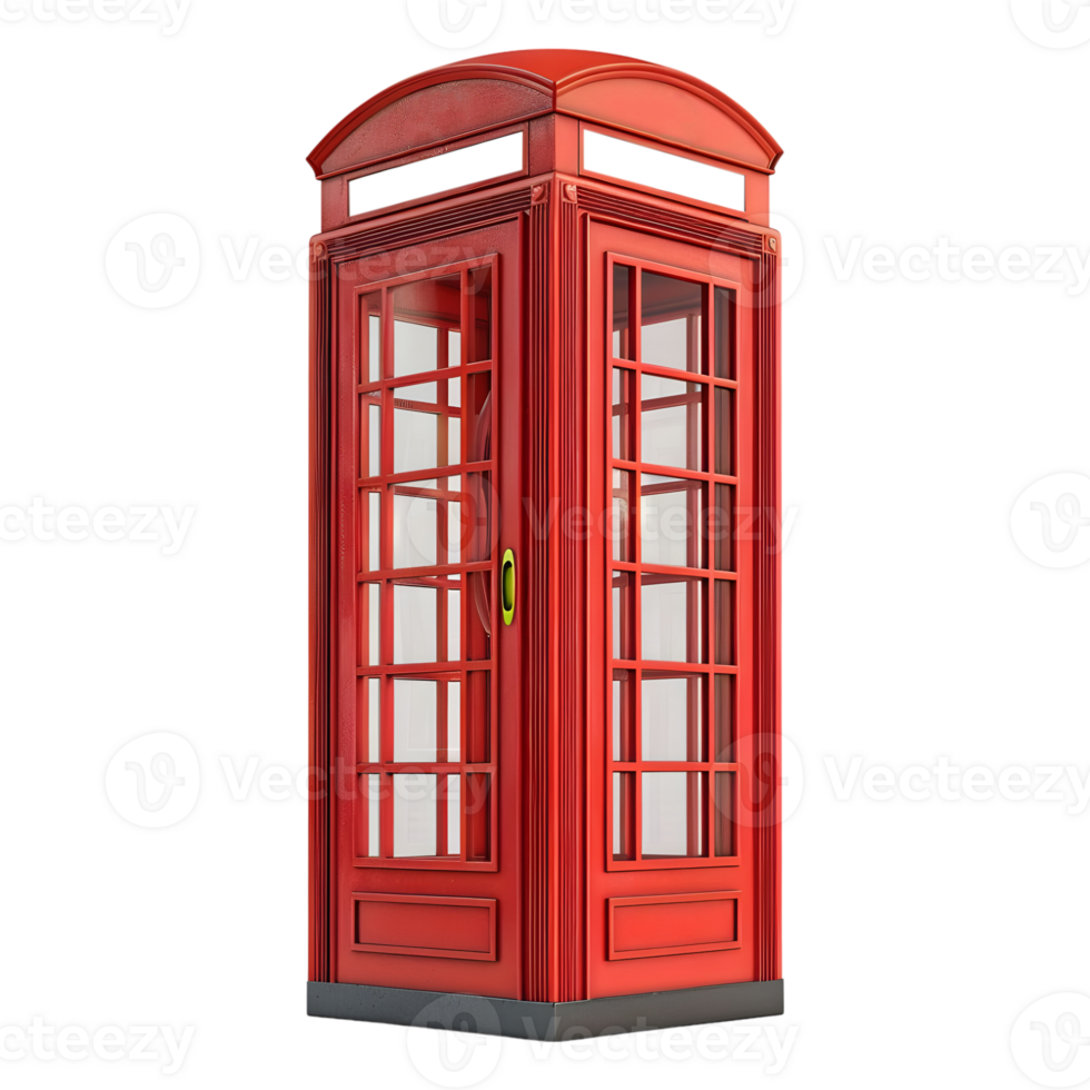 3D Rendering of a Telephone Both on Transparent Background png