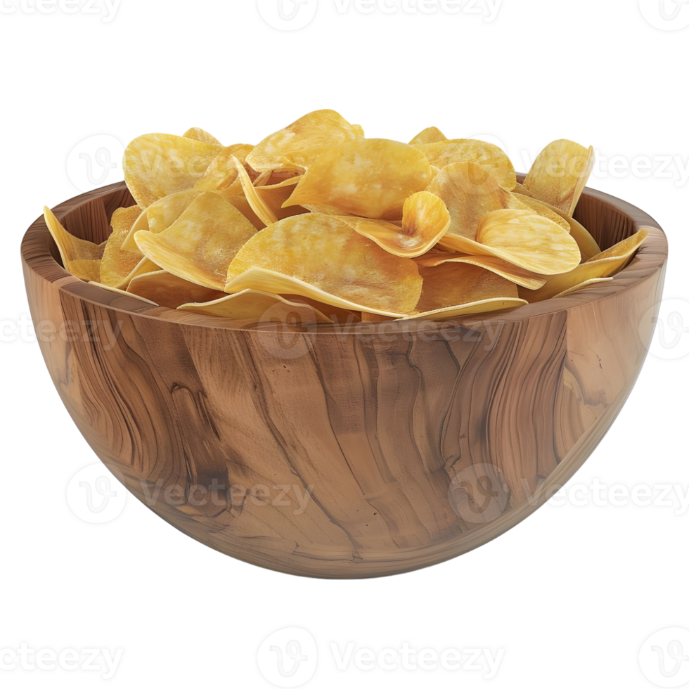 3D Rendering of a Fried Potatoes Slices in a Bowl on Transparent Background png