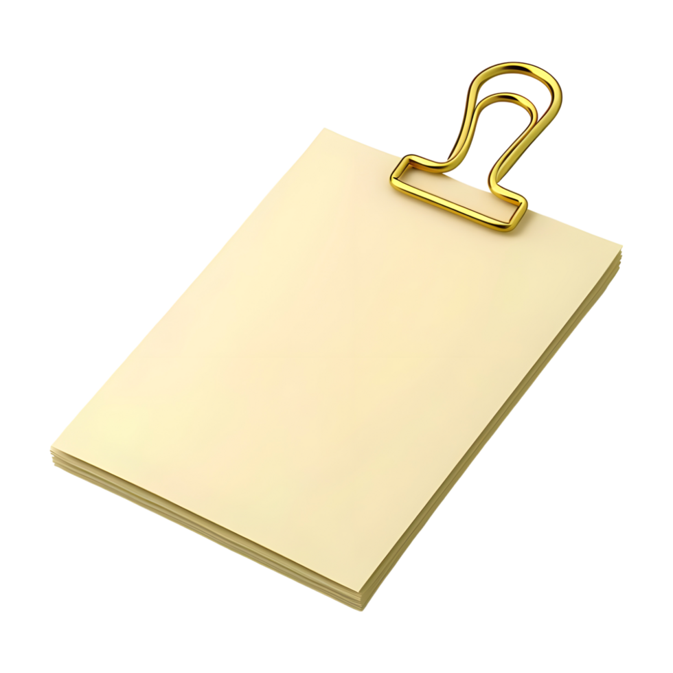 3D Rendering of a Blank Paper Board on Transparent Background png