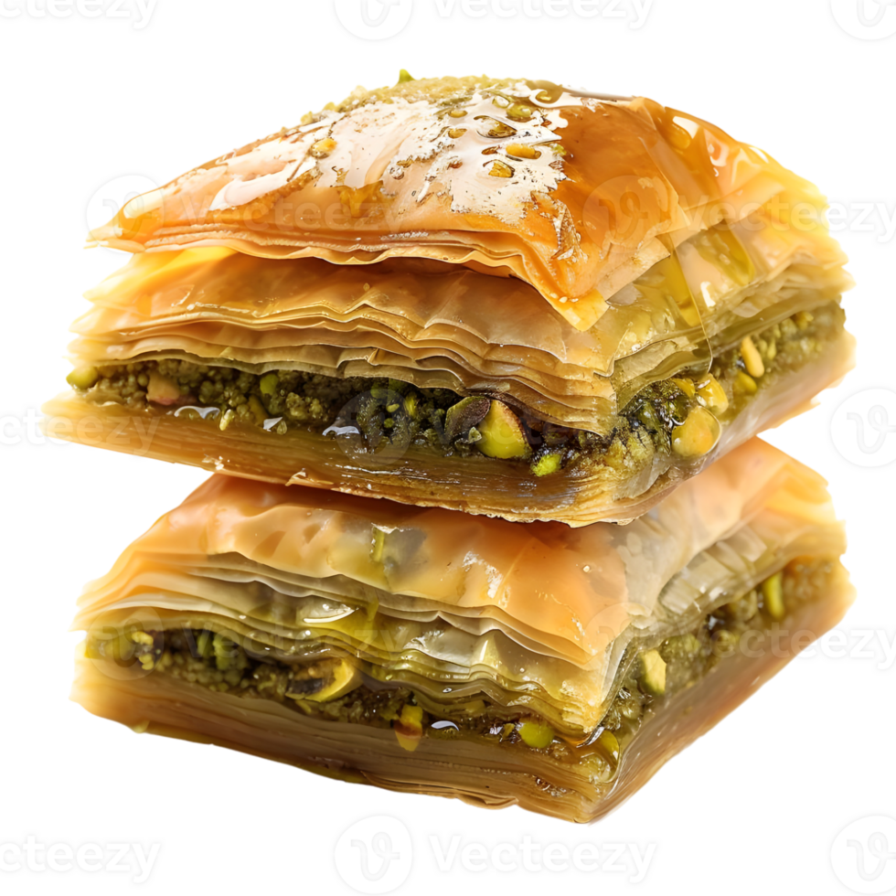 3D Rendering of a Mixed baklava sweets on Transparent Background png
