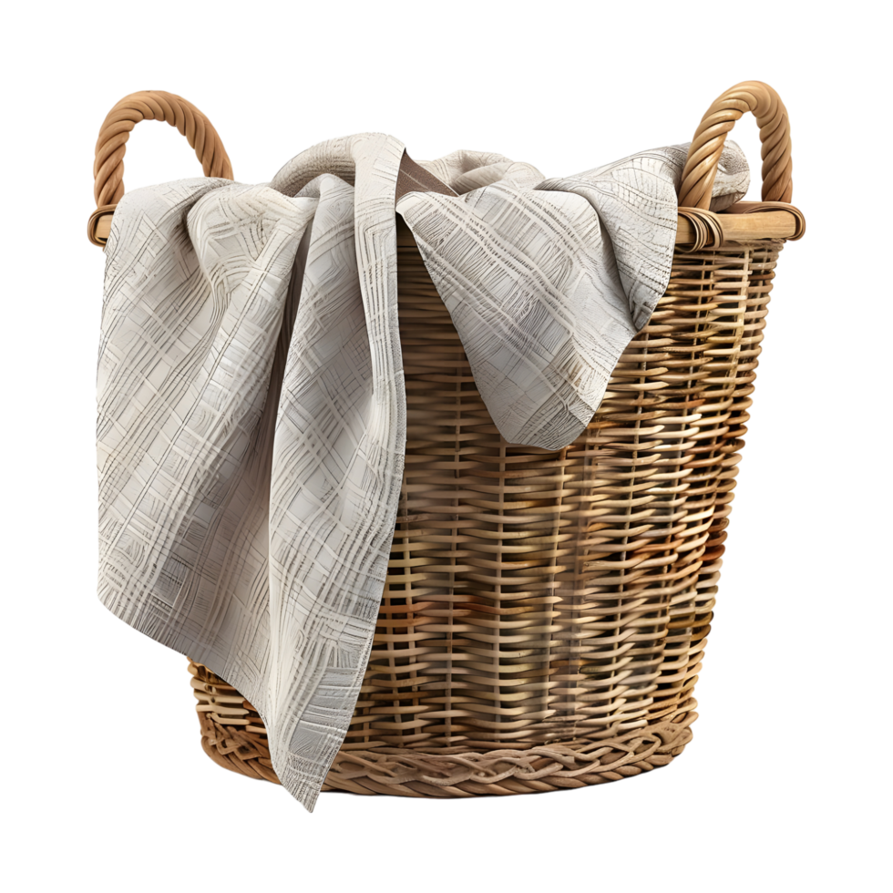 Cloth in a Basket on Transparent background png
