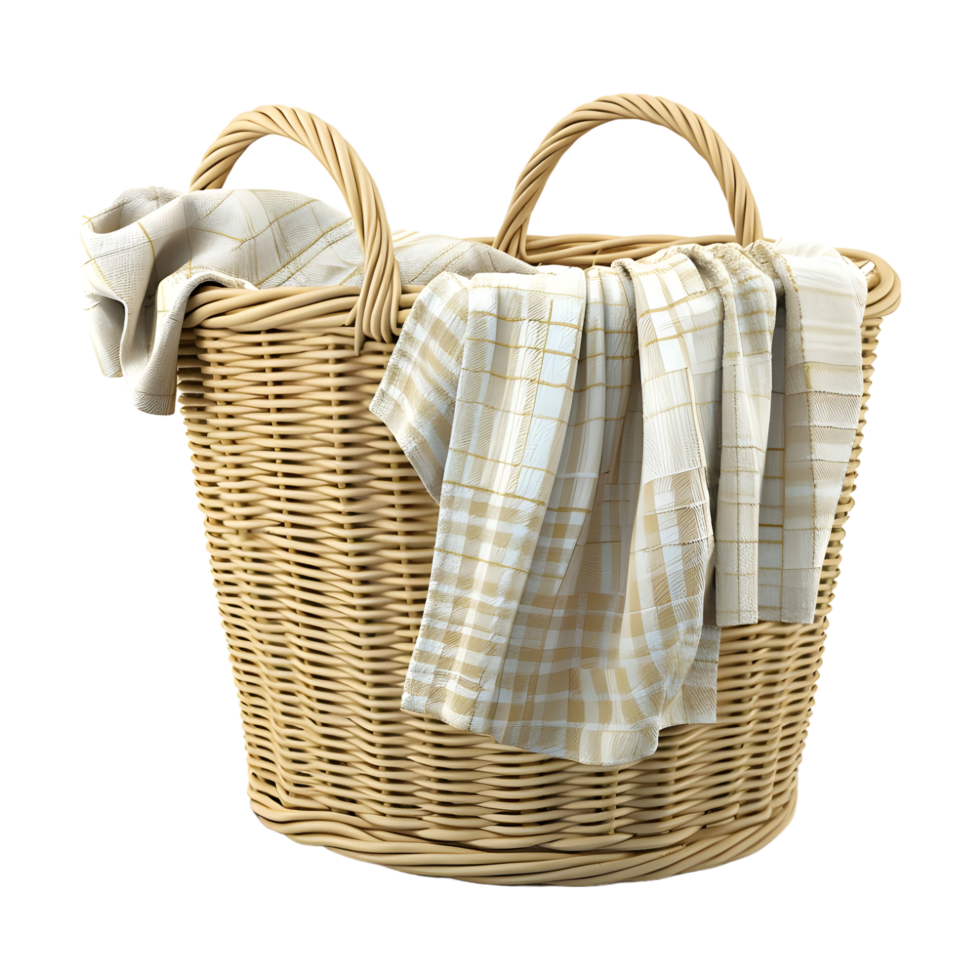 Cloth in a Basket on Transparent background png