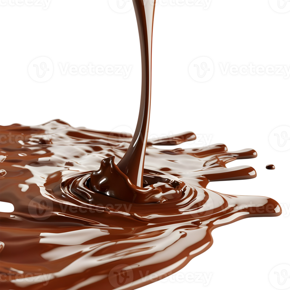 3D Rendering of a Chocolate Splashes on Transparent Background png