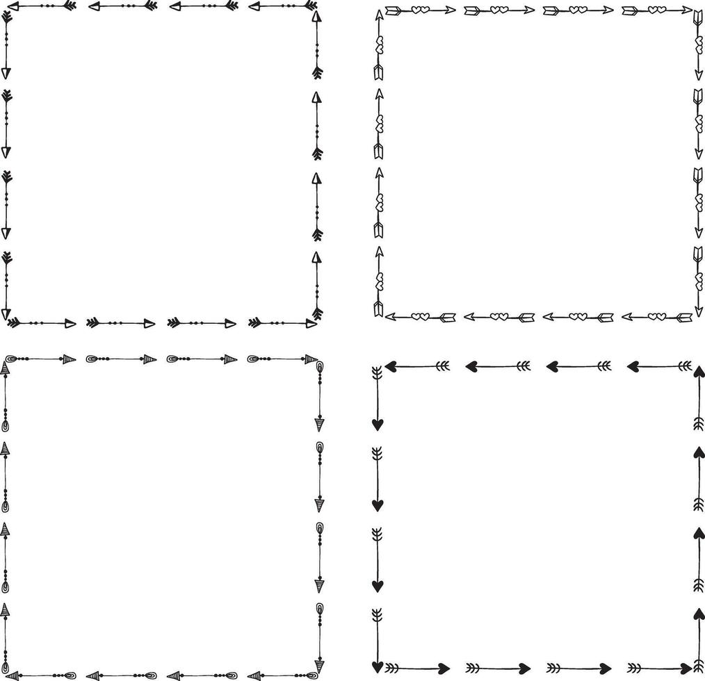 Arrows frame, square arrows, arrow files vector