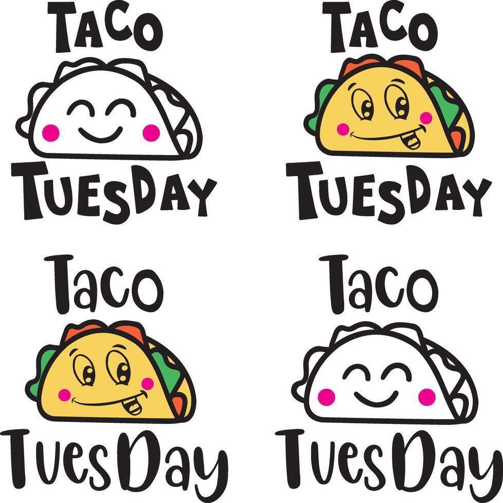 Taco tuesday, taco quote, mexican vector