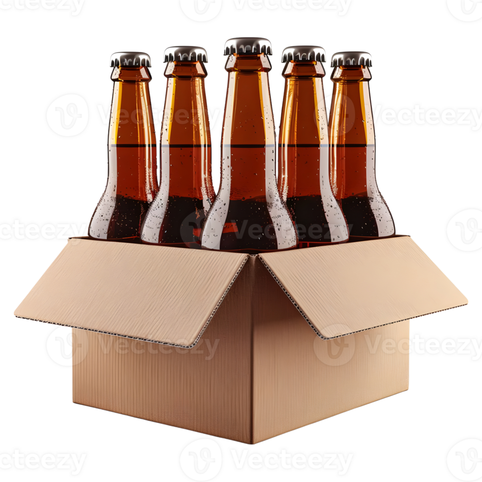 Bottles in Box on Transparent background png