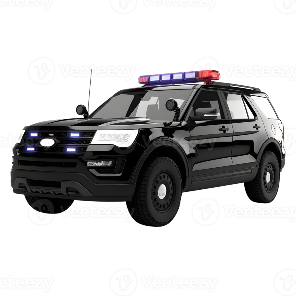 3D Rendering of a Police Mobile or Van on Transparent Background png