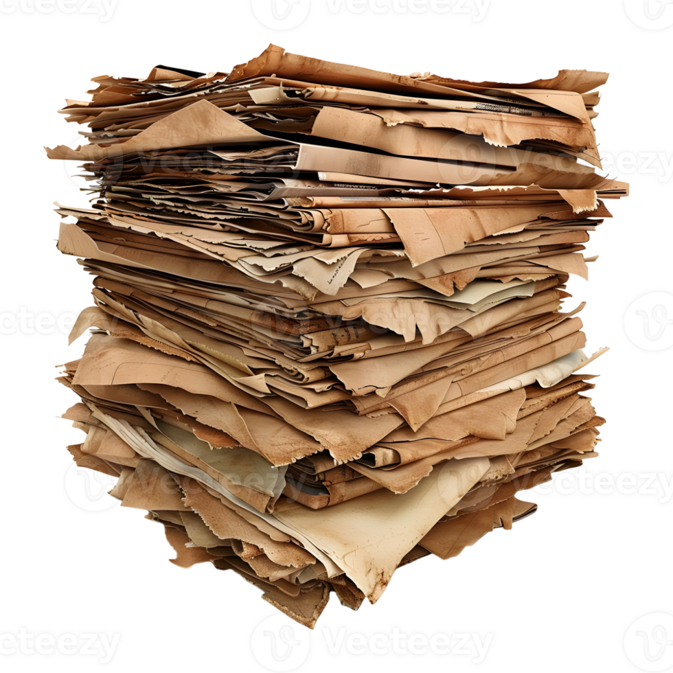 3D Rendering of a Pile of Card Board Pieces on Transparent Background png