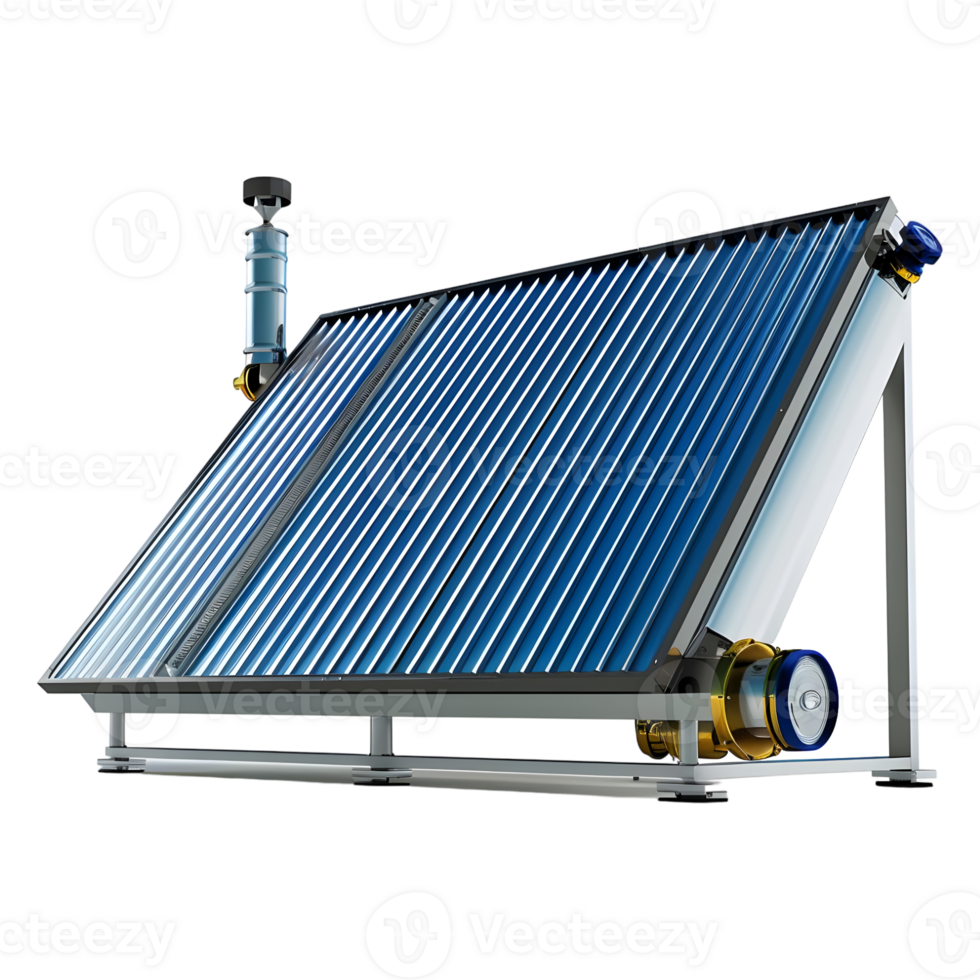 3d Renderização do uma pressurizado calor tubo solar painel em transparente fundo png