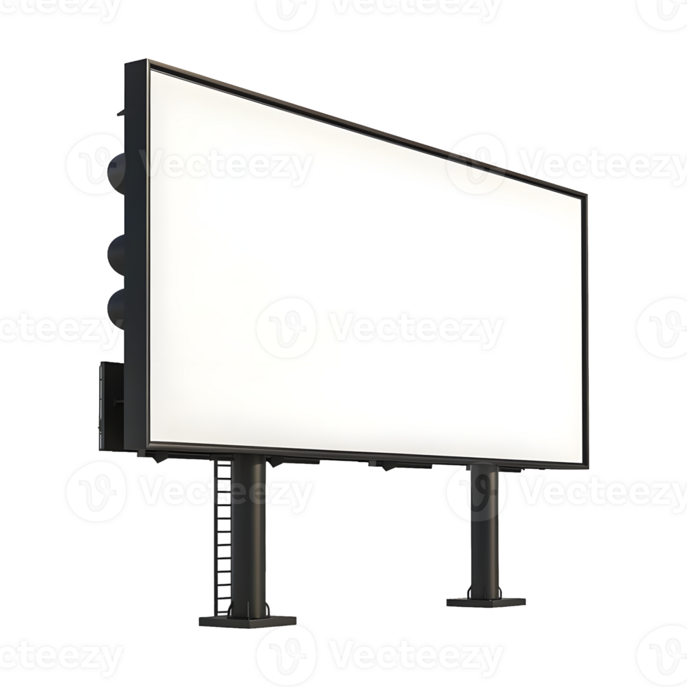 3D Rendering of a Billboard Mockup in the City on Transparent Background png