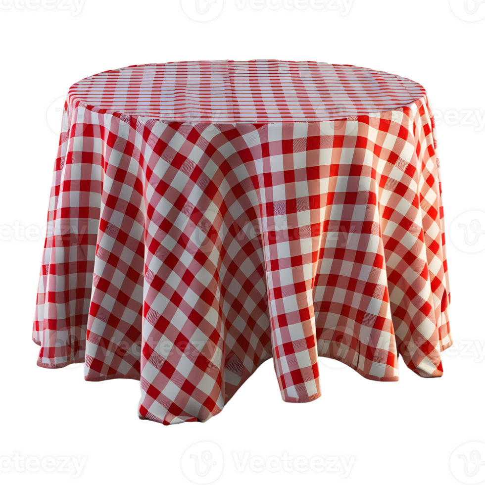3D Rendering of a Wooden Dining Table with Cloth On it on Transparent Background png
