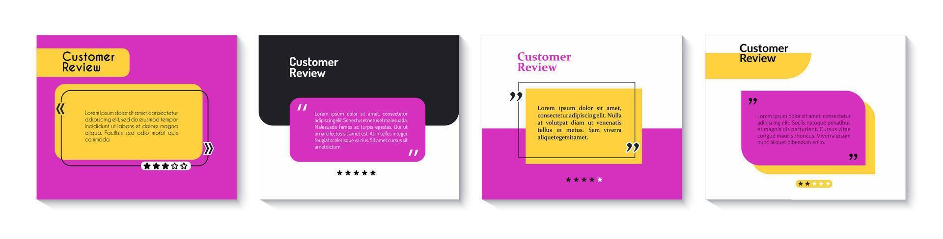 Testimony review template, customer feedback vector