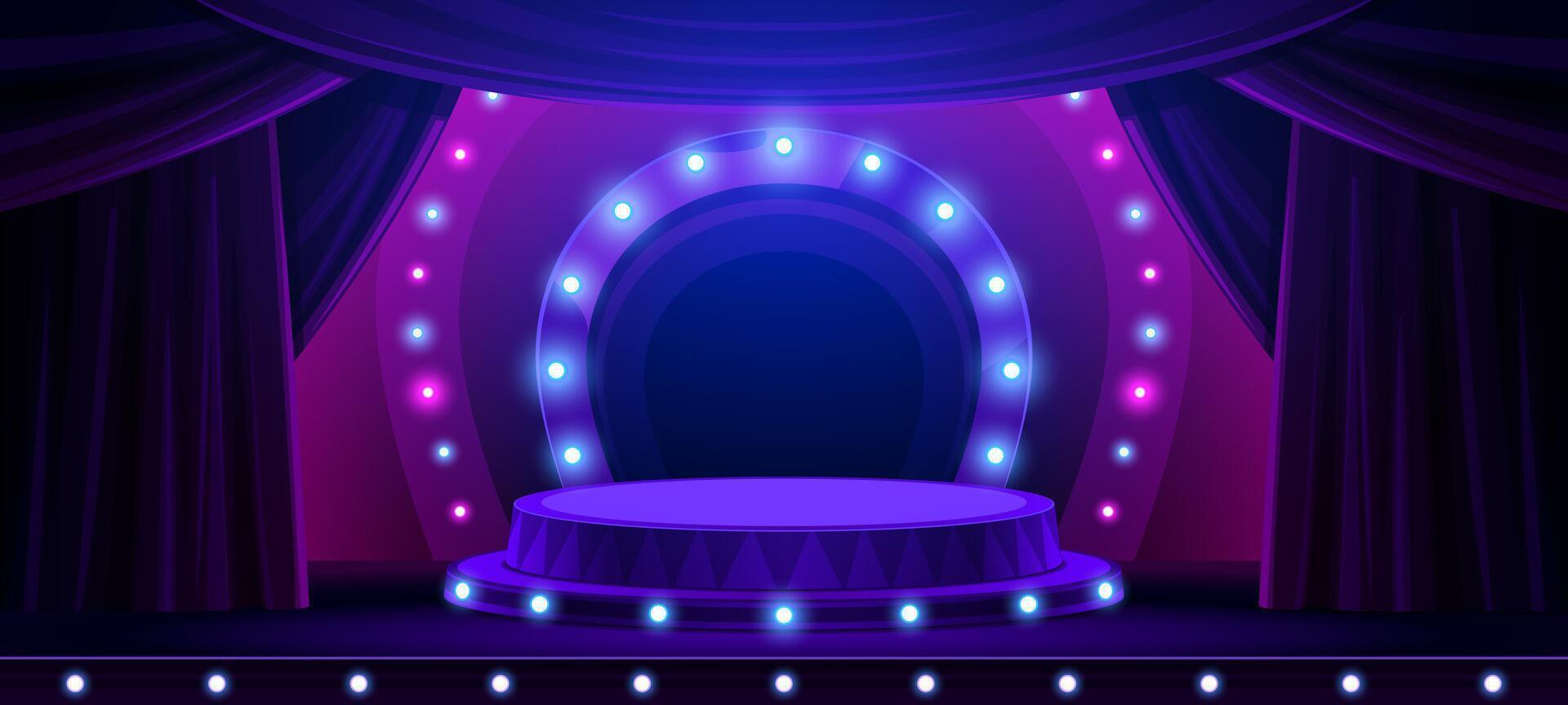 Theater or circus entertainment stage podium scene vector
