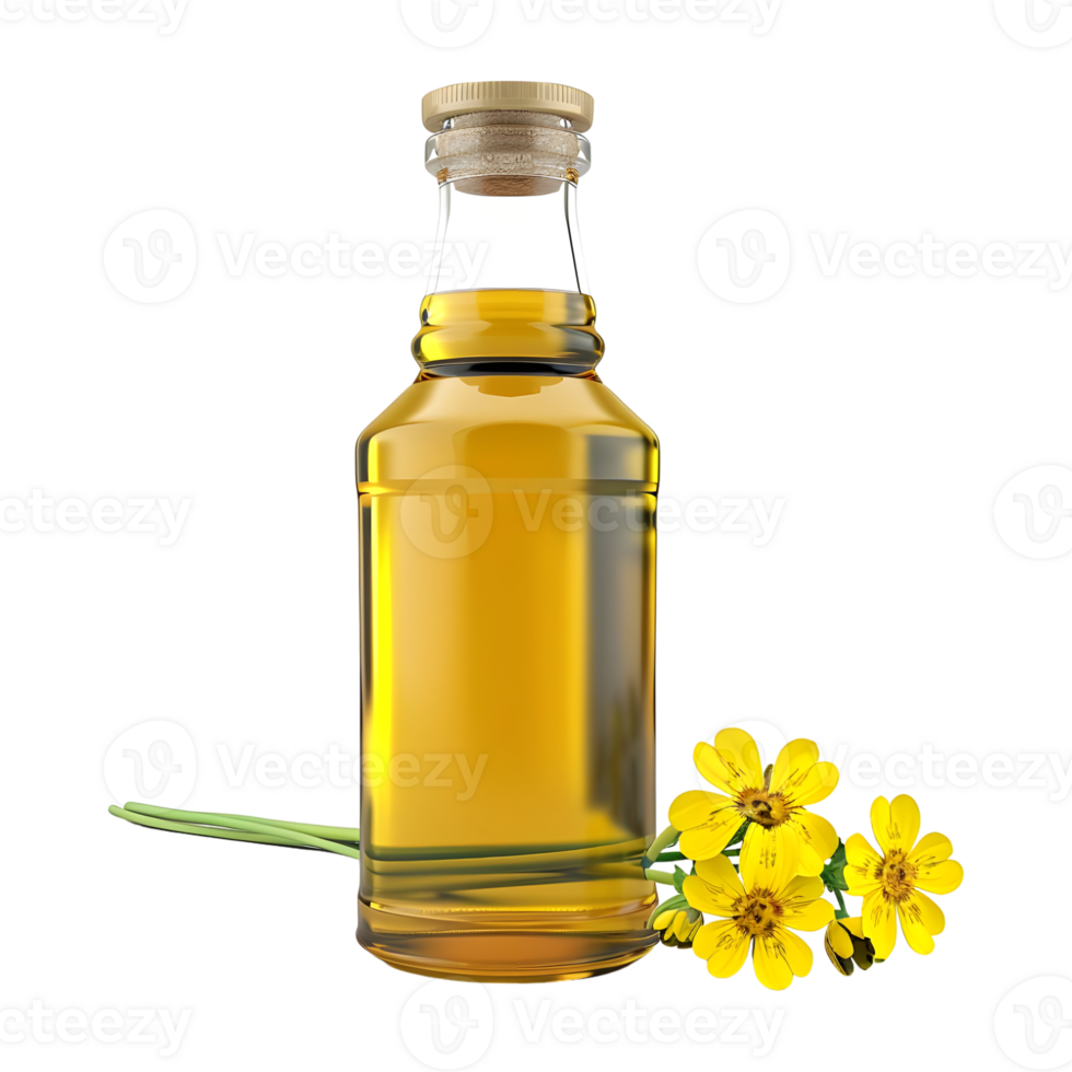 3D Rendering of a Sunflower Oil Bottle on Transparent Background png