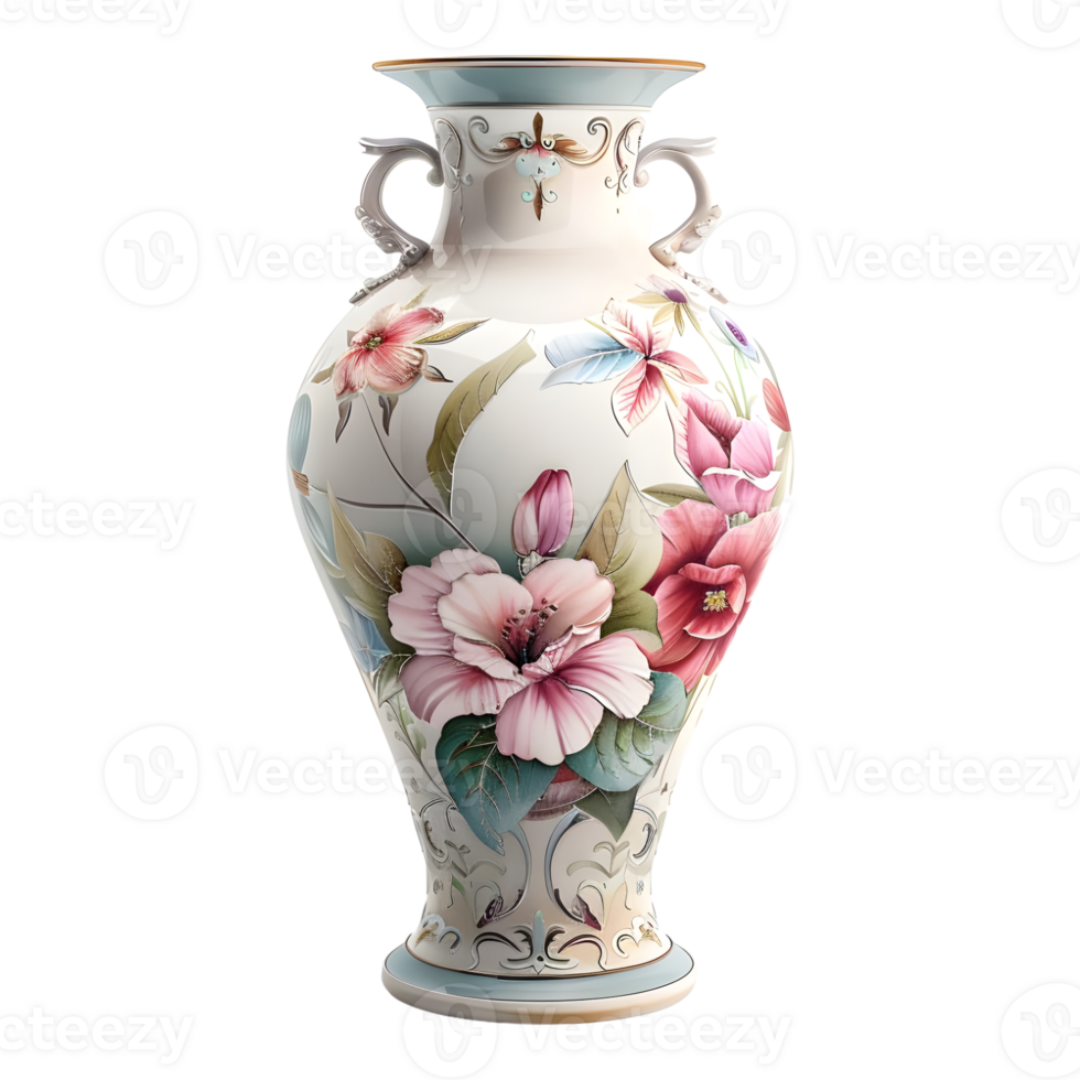 3D Rendering of a Traditional Colorful Pot on Transparent Background png