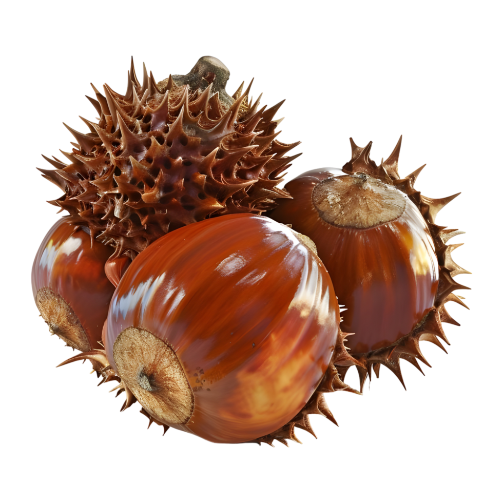 3D Rendering of a Chestnuts on Transparent Background png