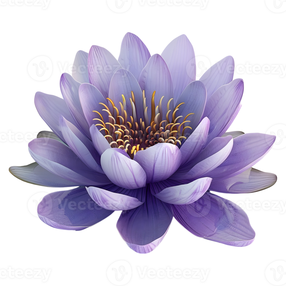 3D Rendering of a Nelumbo nucifera flower on Transparent Background png