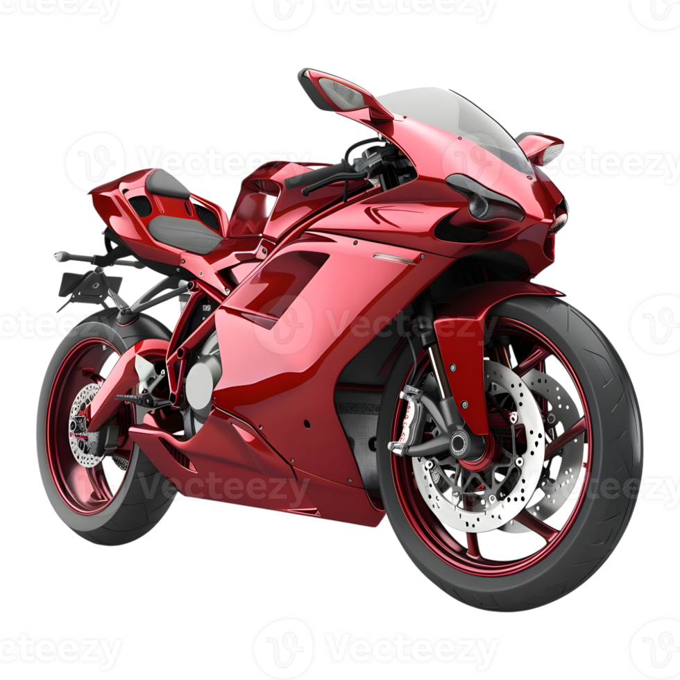 3D Rendering of a Luxury Heavy Motorbike on Transparent Background png