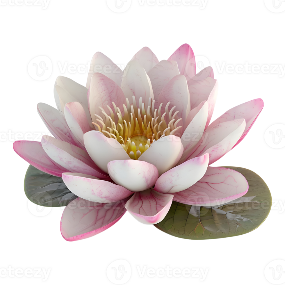 3D Rendering of a Nelumbo nucifera flower on Transparent Background png