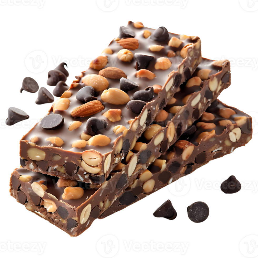 3D Rendering of a Almond Chocolate Bar on Transparent Background png