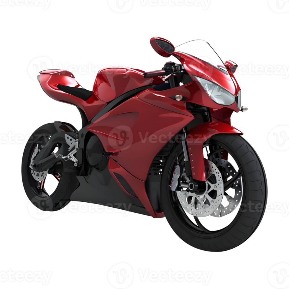 3D Rendering of a Luxury Heavy Motorbike on Transparent Background png