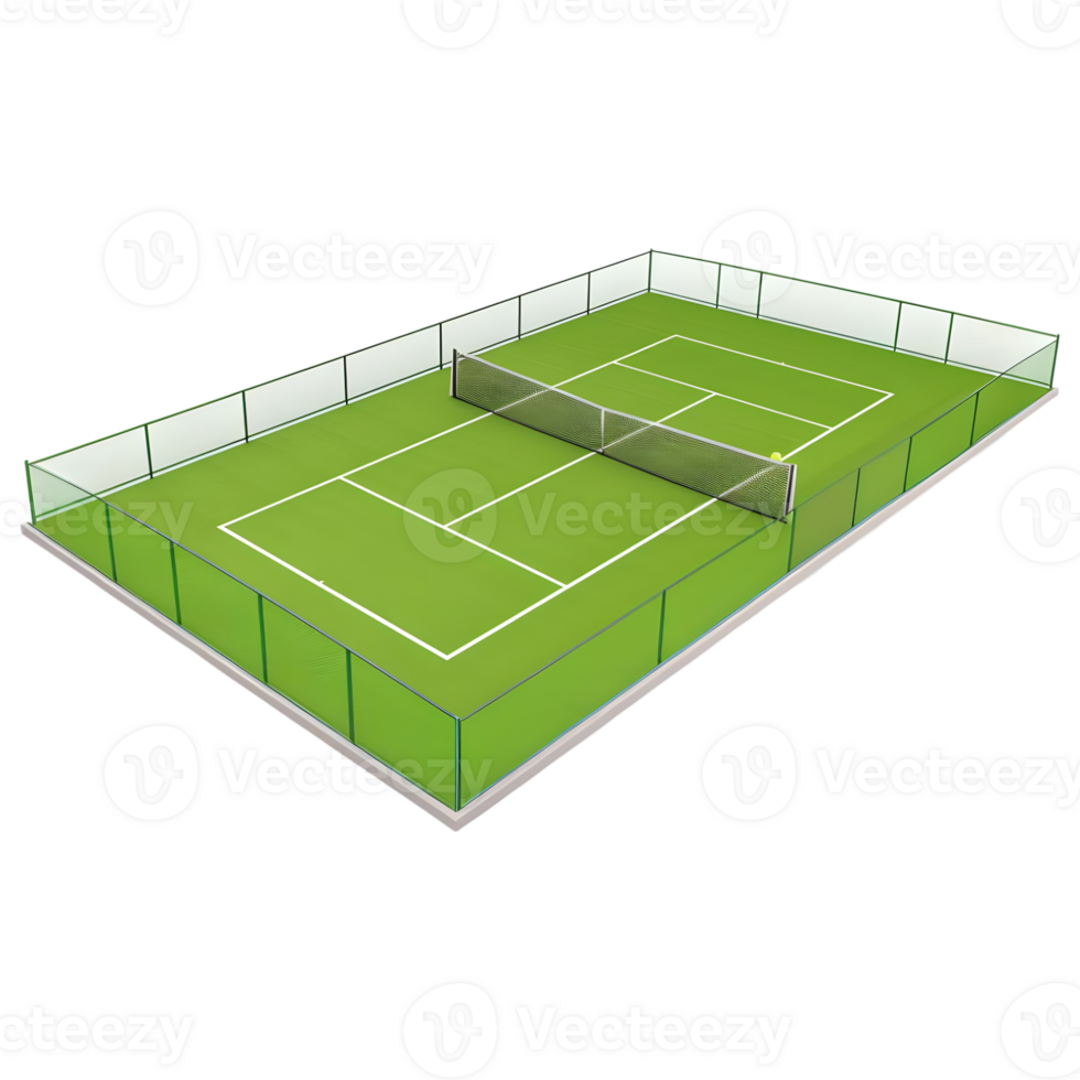 3D Rendering of a Tennis Stadium or Court on Transparent Background png