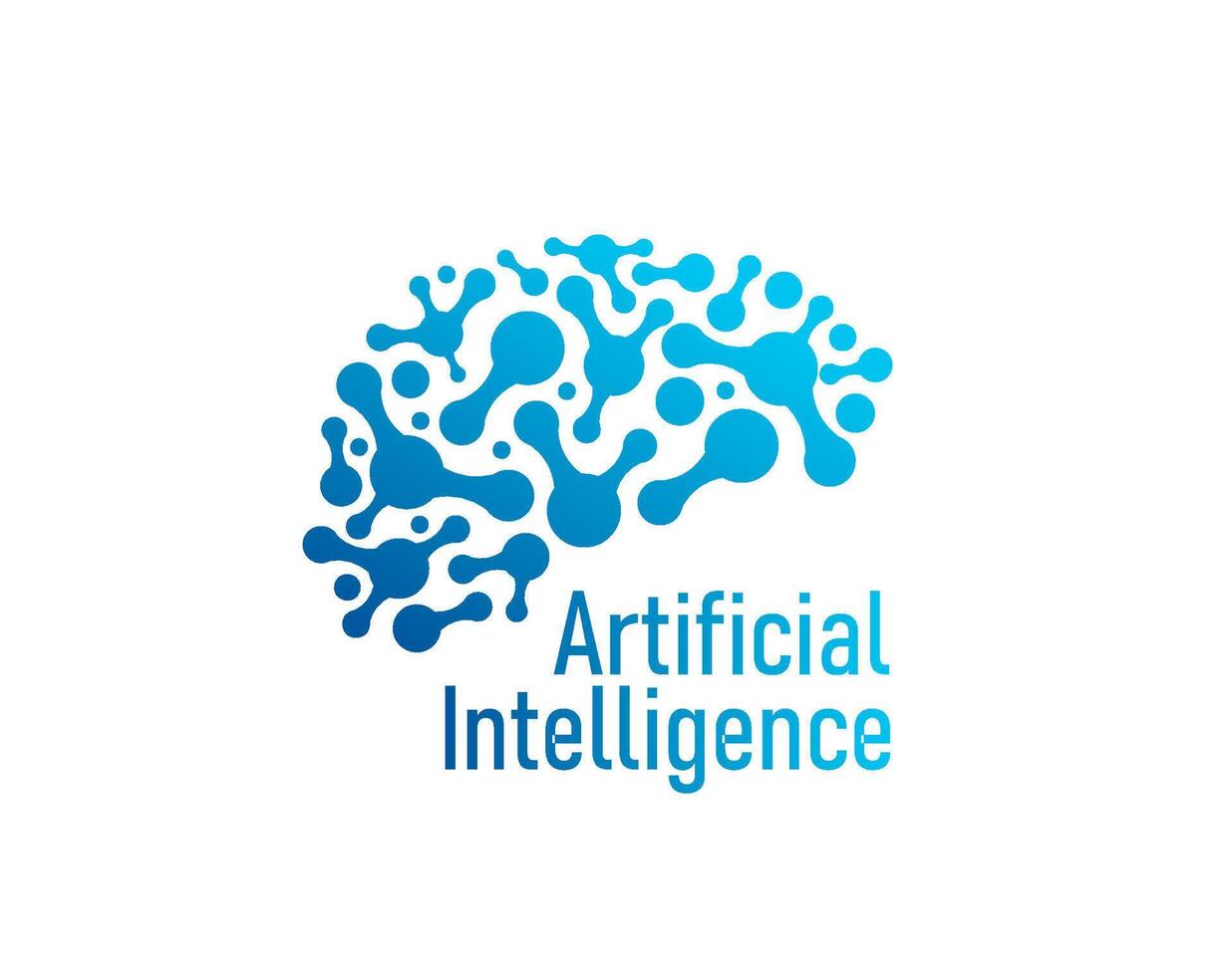Ai artificial intelligence icon, machine learning vector