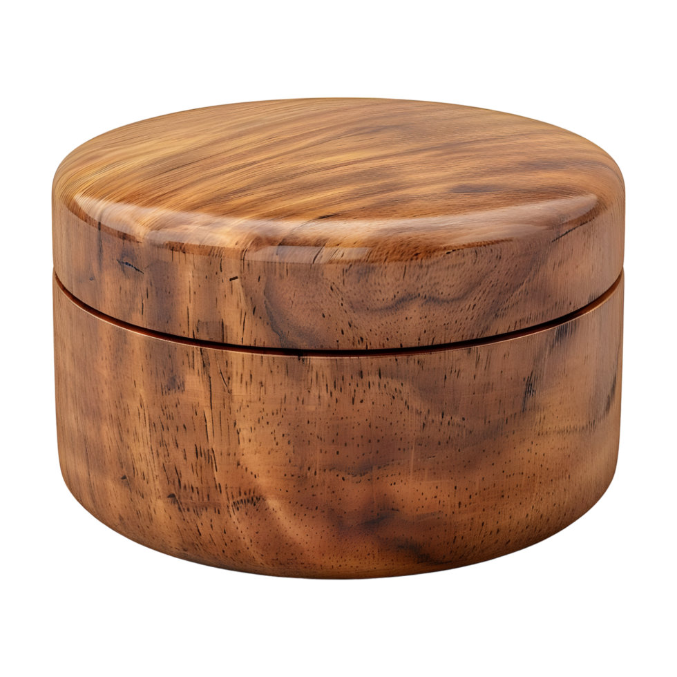 3d le rendu de une en bois arrondi tabouret sur transparent Contexte png