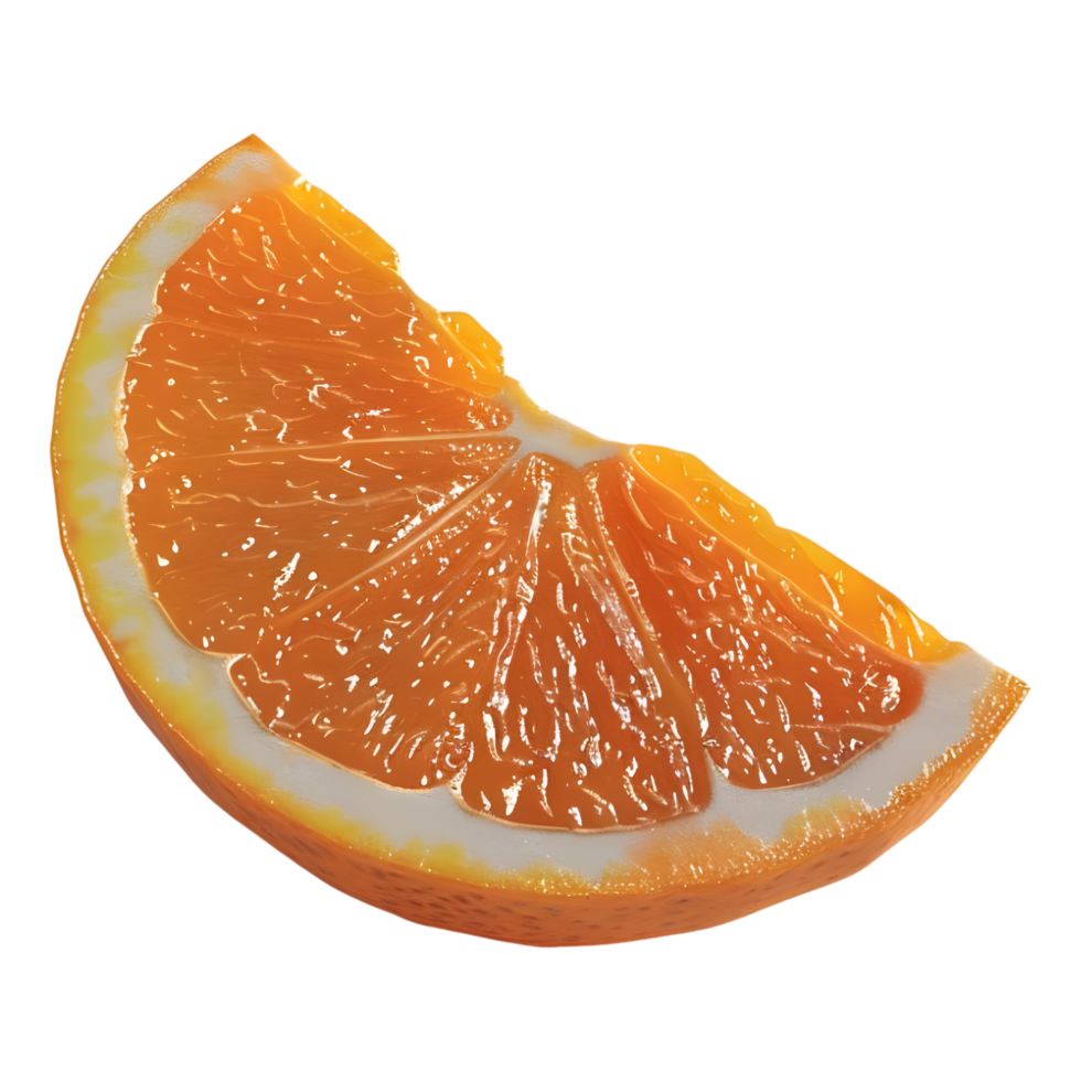 3D Rendering of a Orange Fruit Slice on Transparent Background png
