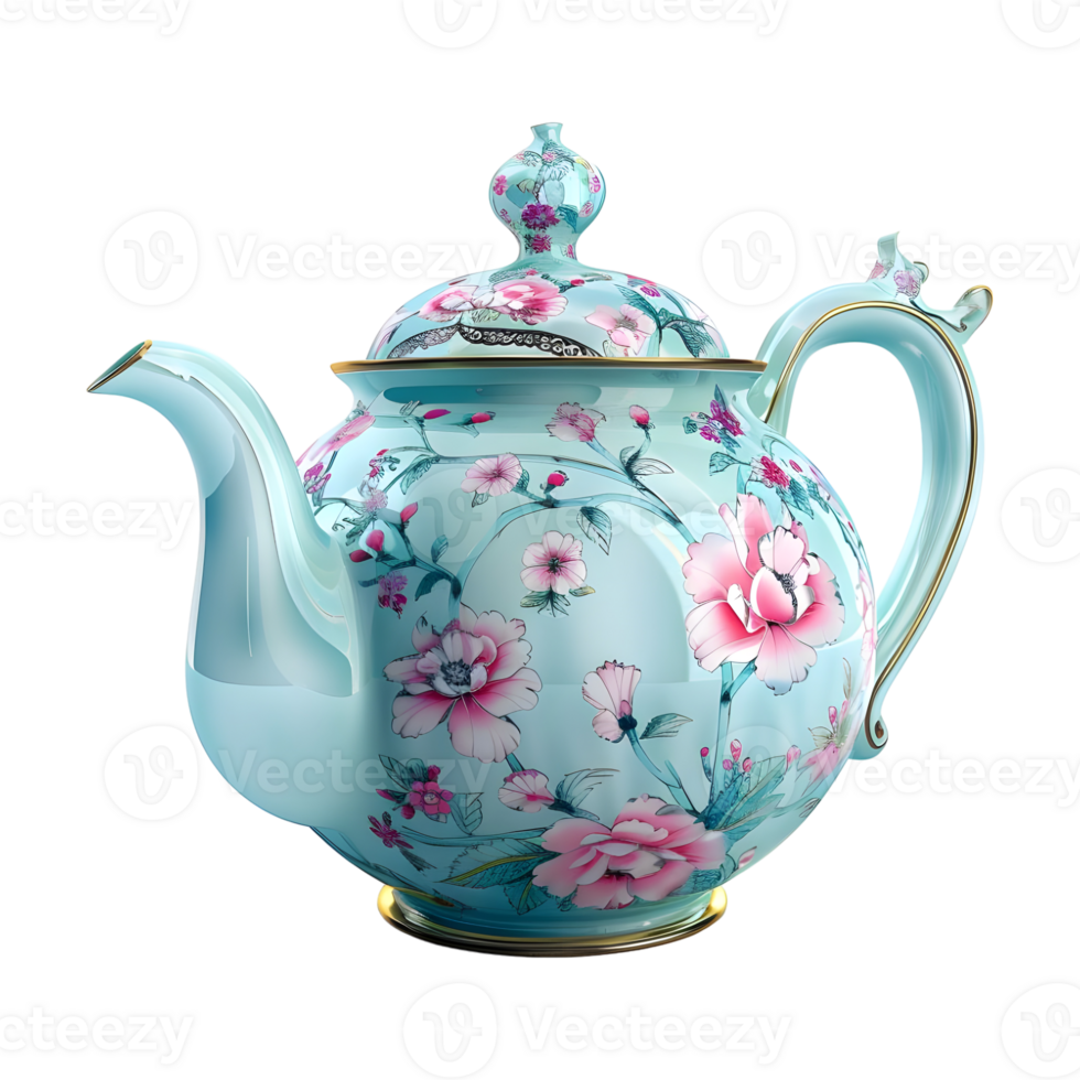 3D Rendering of a Teapot on Transparent Background png