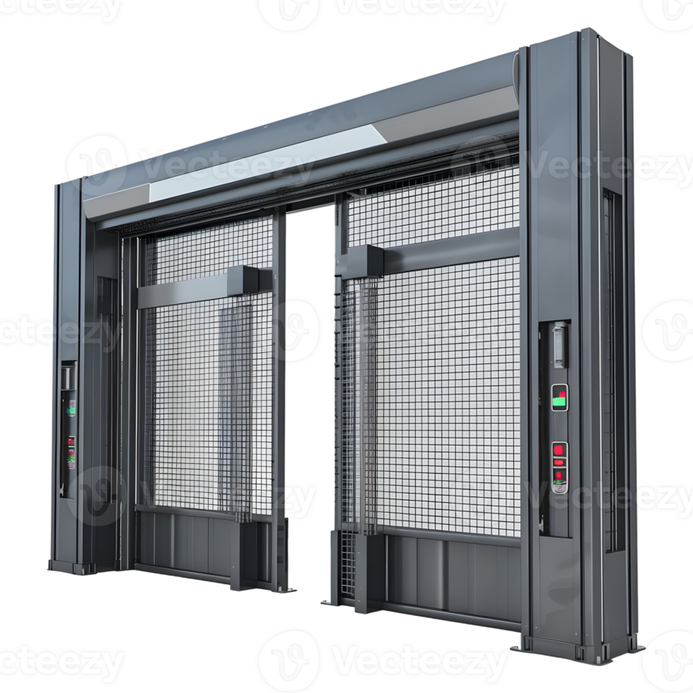 3d renderen van een automatisch deur Aan transparant achtergrond png