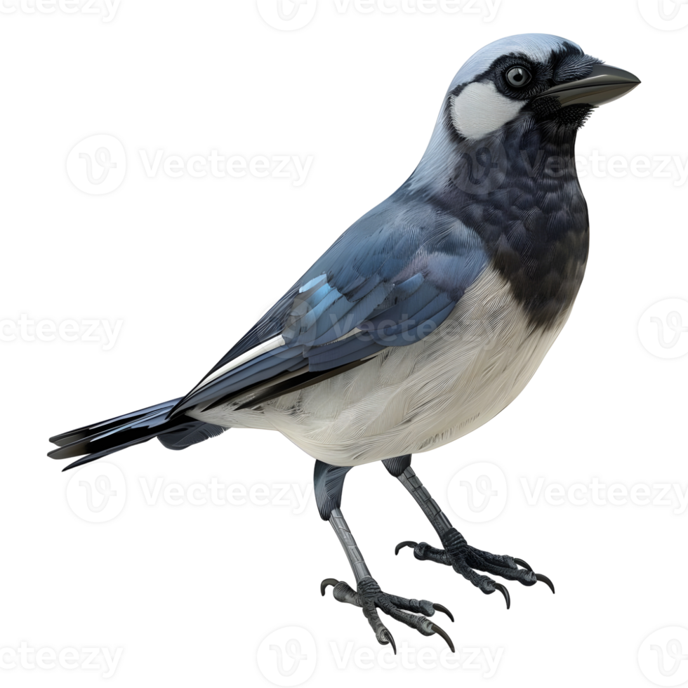 3D Rendering of a Magpie Bird on Transparent Background png