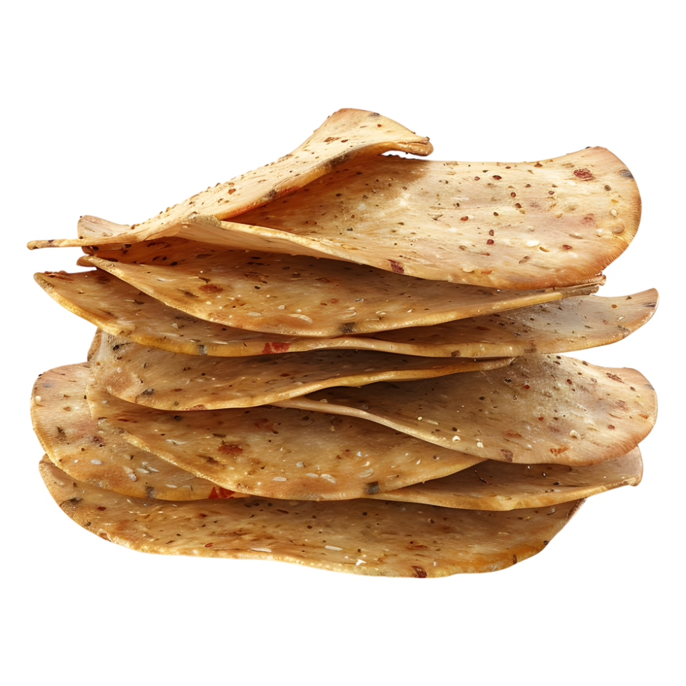 3D Rendering of a Spicy Triangular Chips on Transparent Background png