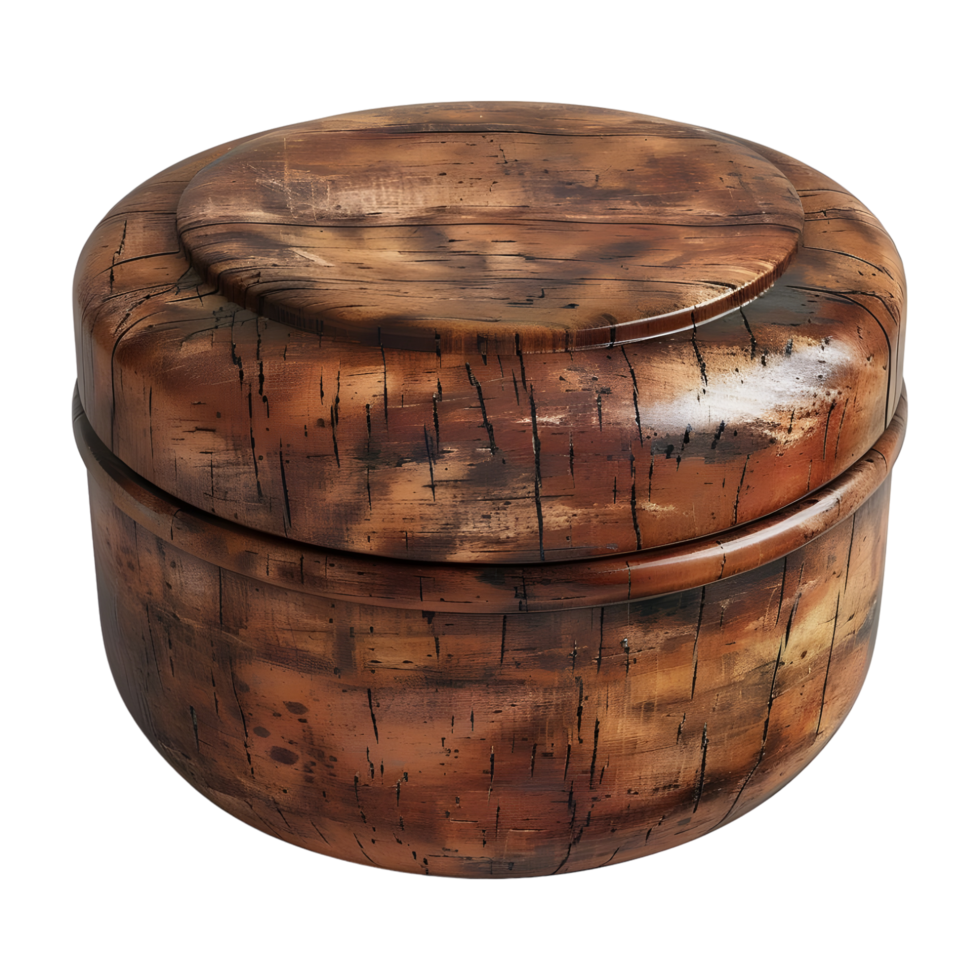 3d le rendu de une en bois arrondi tabouret sur transparent Contexte png