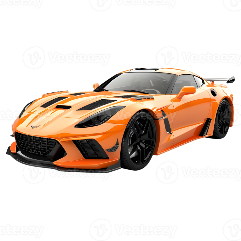 3D Rendering of a Luxury Car on Transparent Background png