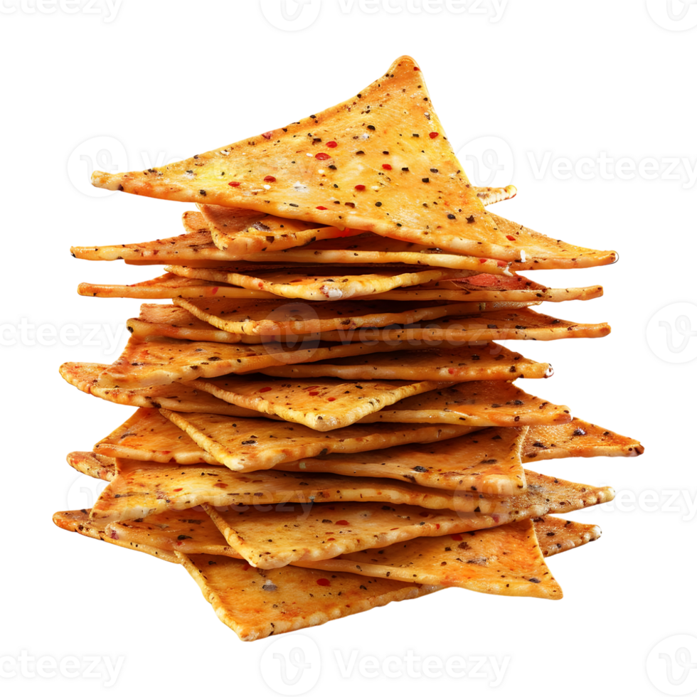 3D Rendering of a Spicy Triangular Chips on Transparent Background png