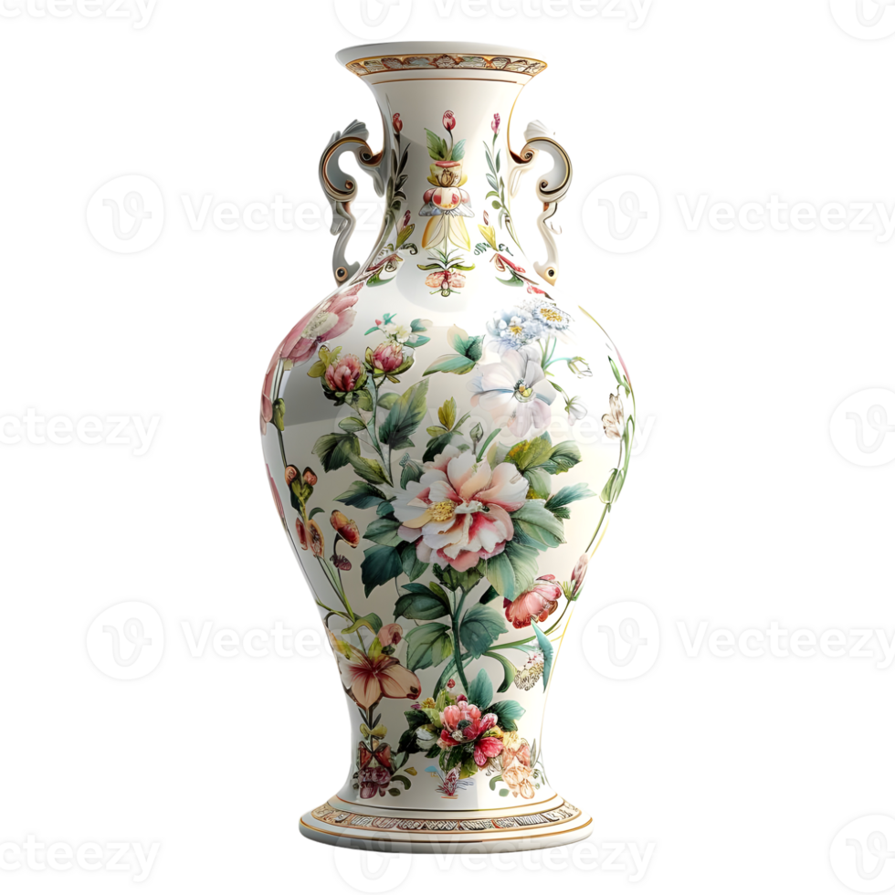3D Rendering of a Traditional Colorful Pot on Transparent Background png