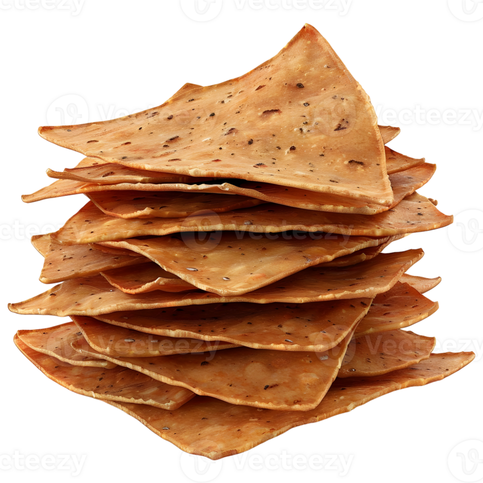 3D Rendering of a Spicy Triangular Chips on Transparent Background png