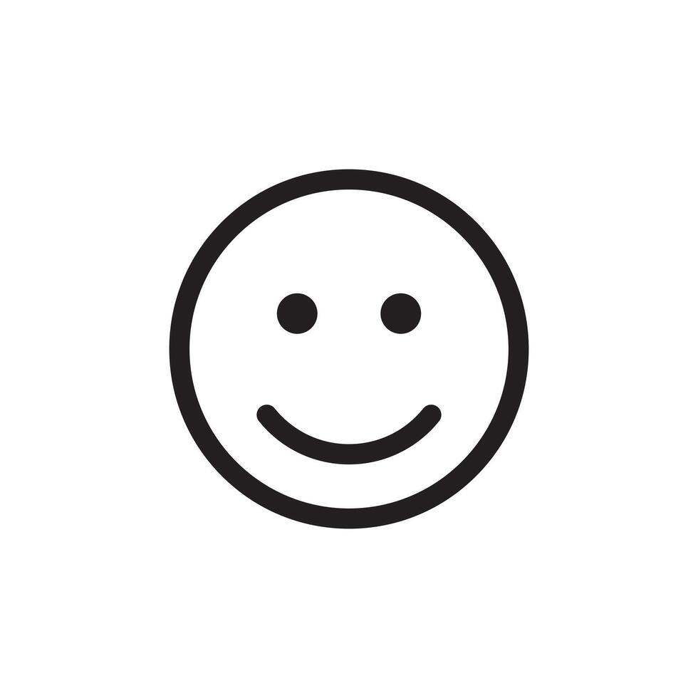 circle line smile icon flat for app and web vector