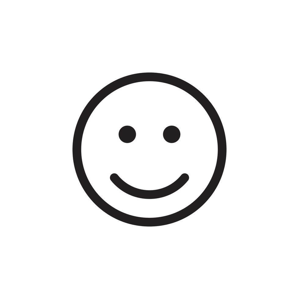 circle line smile icon flat for app and web vector