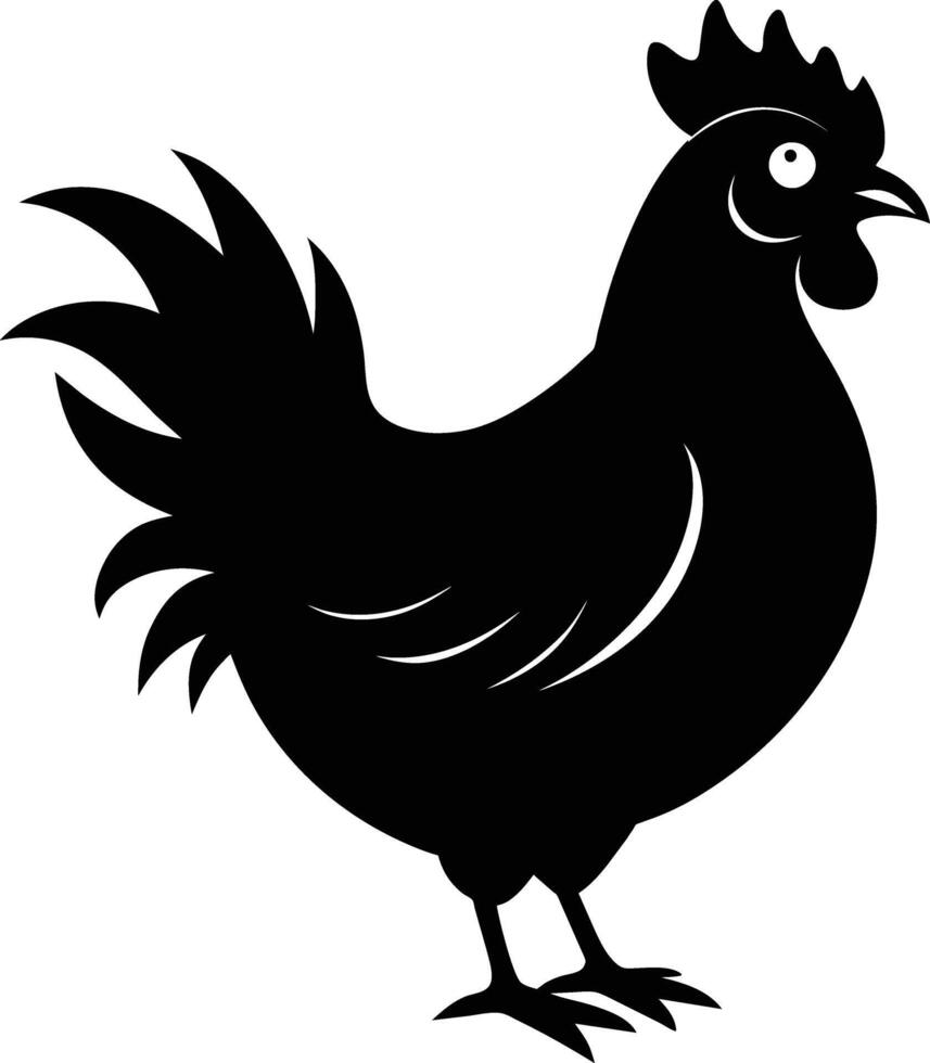 A majestic chicken silhouette embodies elegance and charm in captivating detail vector