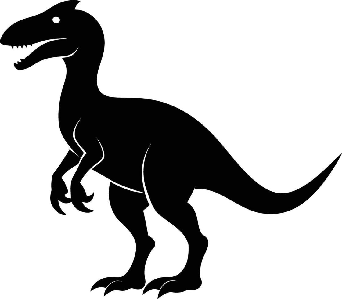 A detailed composition of dinosaur silhouette vector