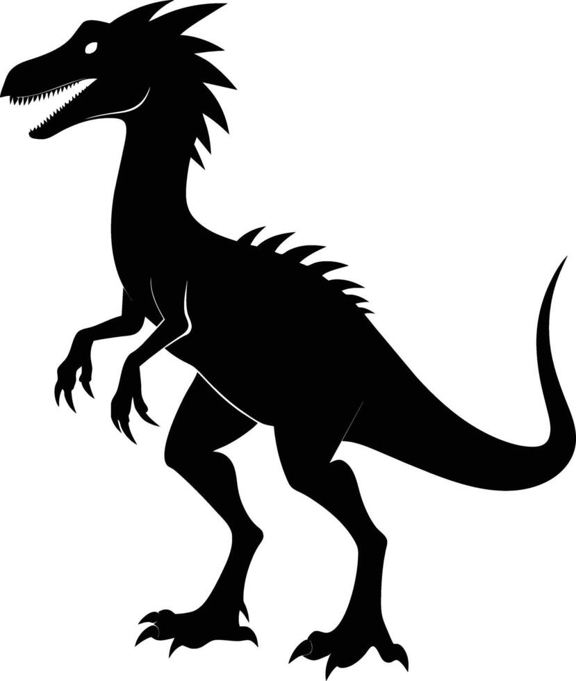 A detailed composition of dinosaur silhouette vector