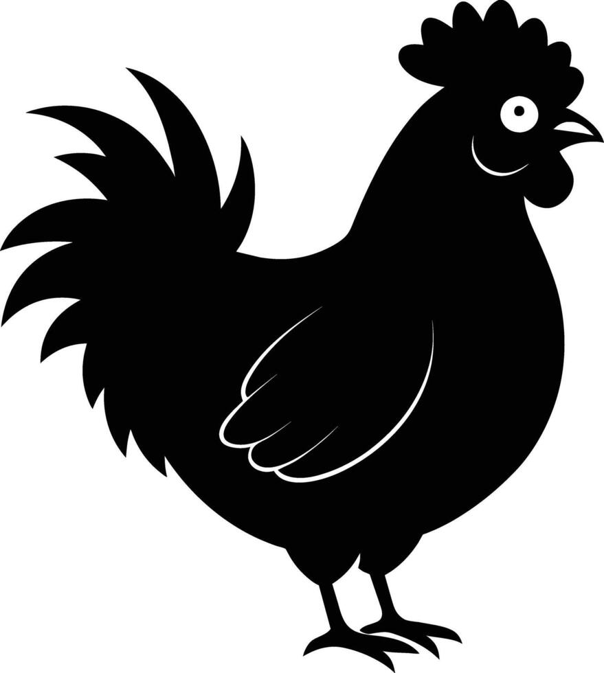 A majestic chicken silhouette embodies elegance and charm in captivating detail vector