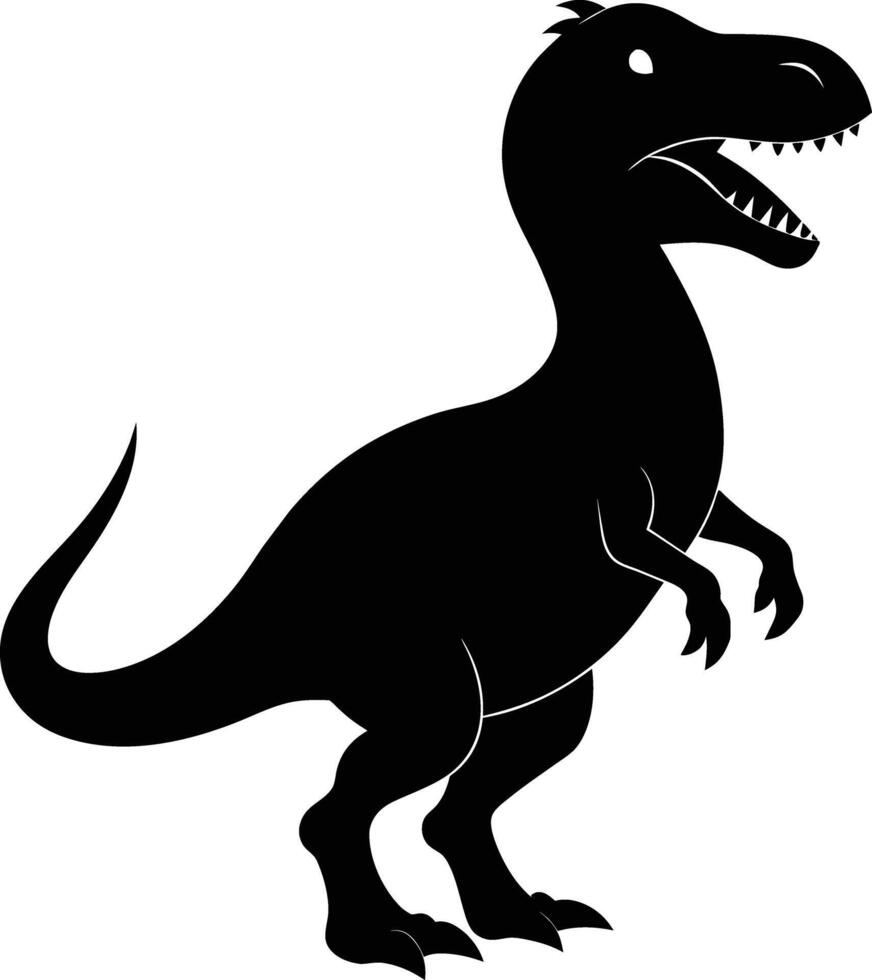 A detailed composition of dinosaur silhouette vector