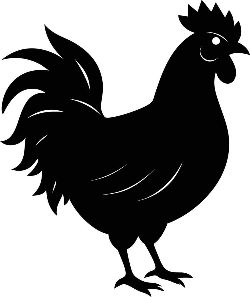 A majestic chicken silhouette embodies elegance and charm in captivating detail vector