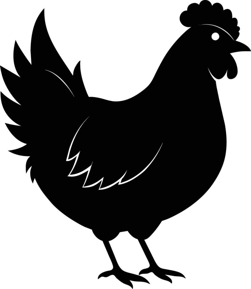 A majestic chicken silhouette embodies elegance and charm in captivating detail vector