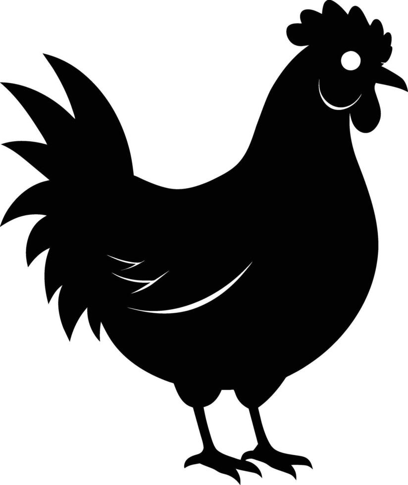 A majestic chicken silhouette embodies elegance and charm in captivating detail vector